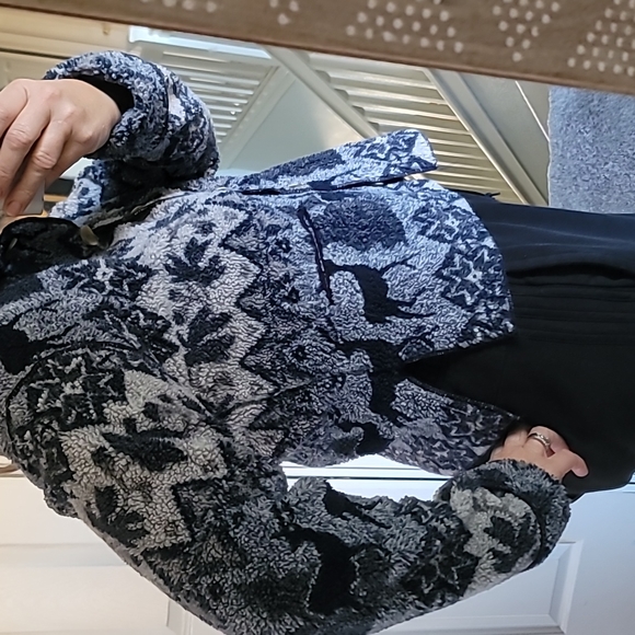 STUNNING VINTAGE CHRISTMAS/WINTER FLEECE TEDDY JACKET - Picture 2 of 12